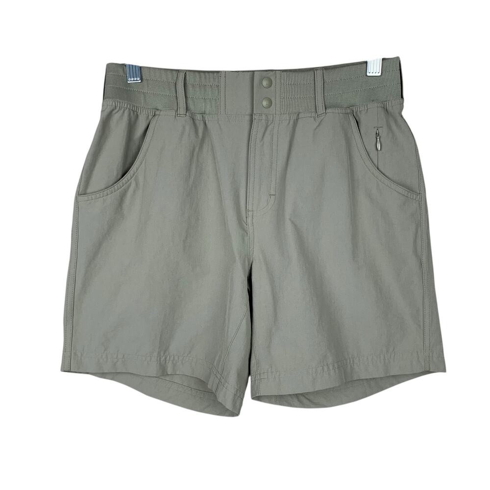 Simms Drifter Shorts Taupe Grey Pockets Elastic Waistband Women's S Outdoor